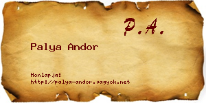 Palya Andor névjegykártya
